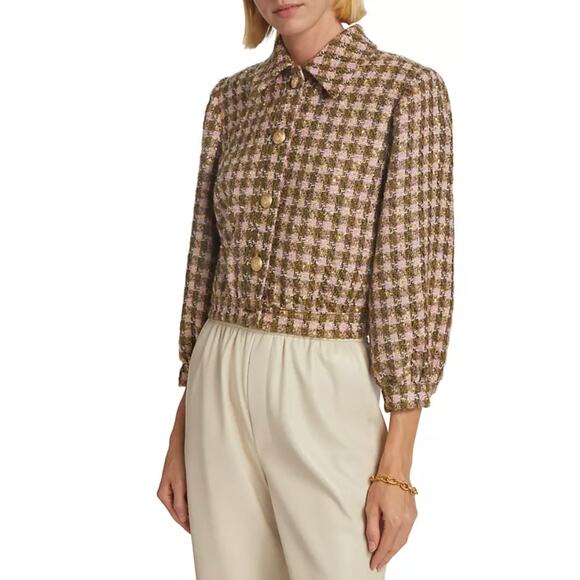 L'Agence Bridges Cropped Metallic Tweed Jacket size 6 - Picture 6 of 6